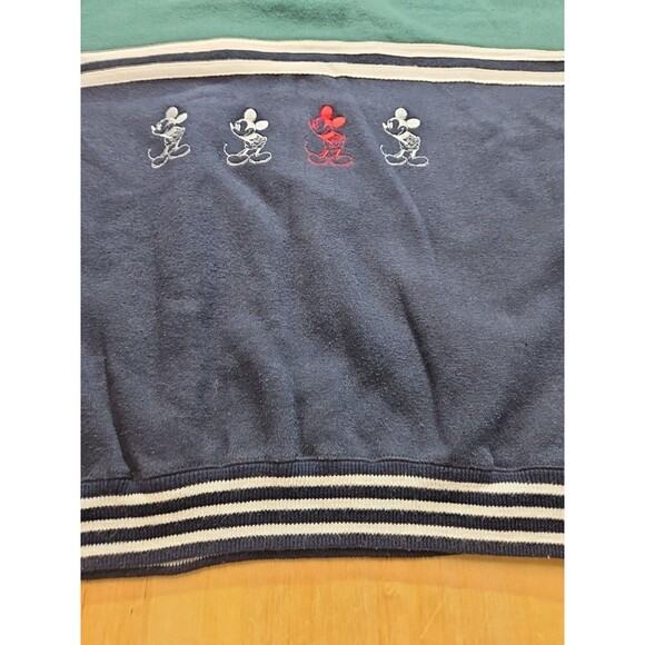 Vintage Mickey & Co Blue & Green Adult Large Sweatshirt Brazos Sportswear 90's - Picture 7 of 16